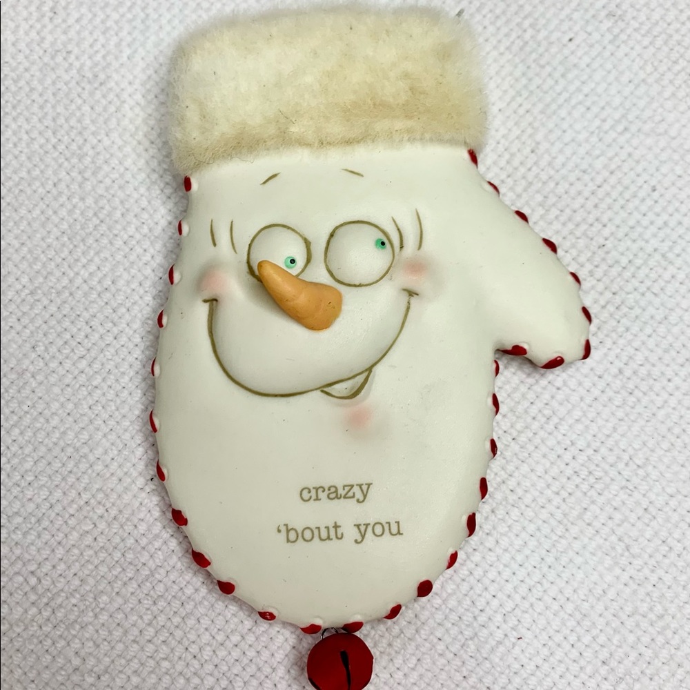 Department 56 Snowman Mitten Christmas Tree Ornament. “crazy ‘bout you”